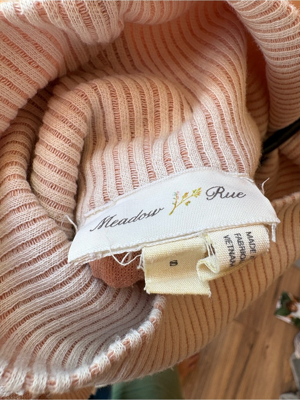 Meadow Rue Pale Pink Ribbed Knit Shell - Picture 2 of 4